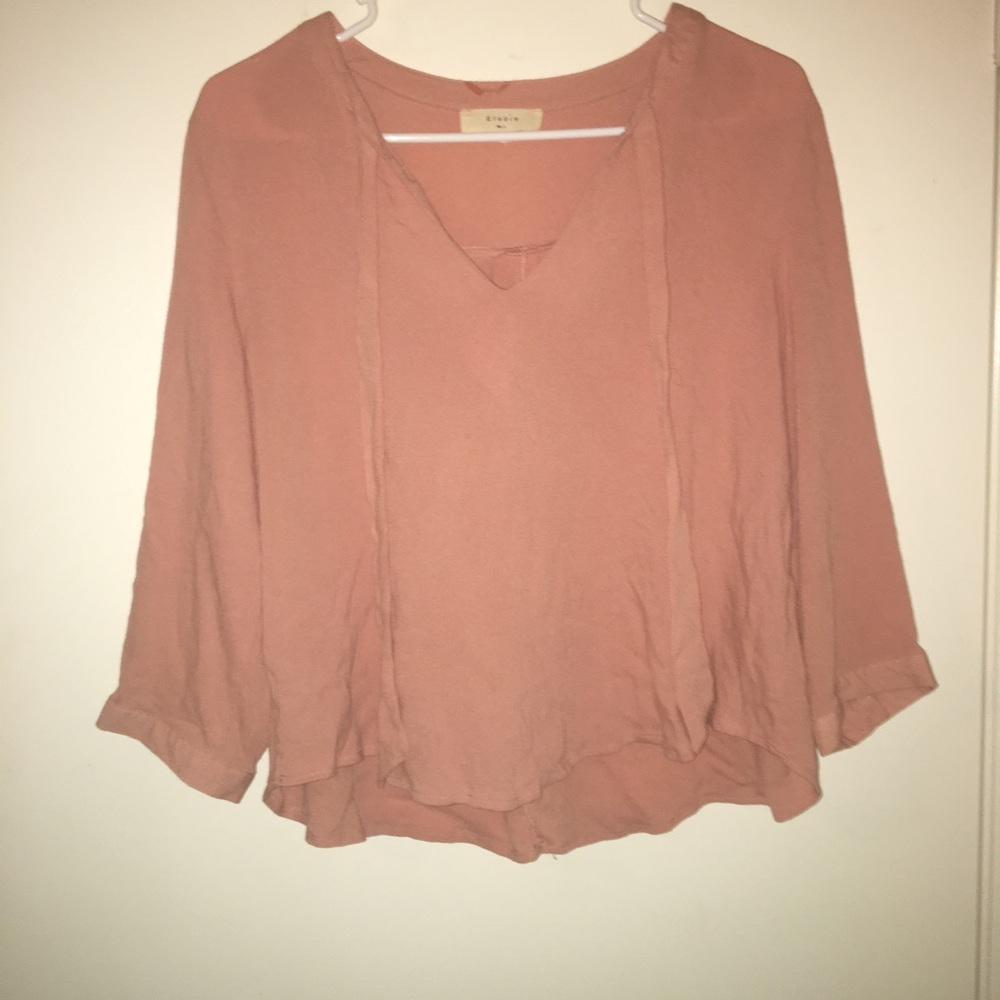 Lighter pink long sleeves blouse